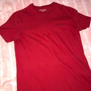 Red Calvin Klein t-shirt